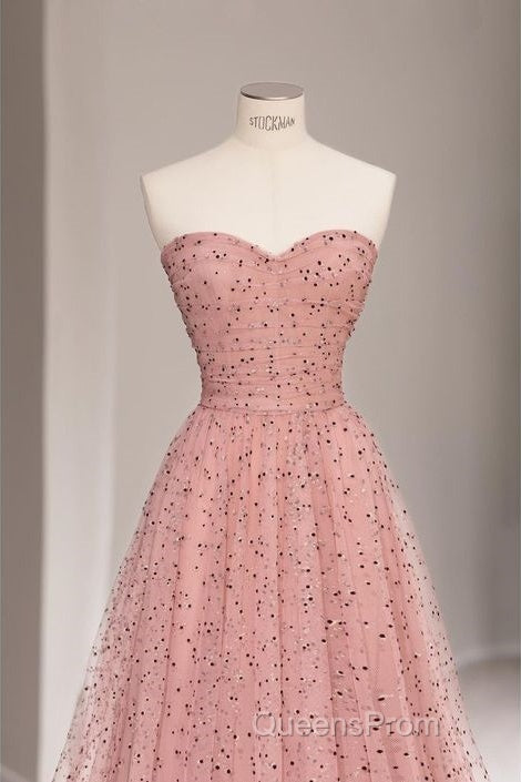 Fairy A Line Sweetheart Pink Long Tulle Evening Prom Dress 22Th Birthday Outfit