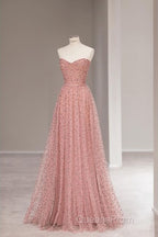 Fairy A Line Sweetheart Pink Long Tulle Evening Prom Dress 22Th Birthday Outfit