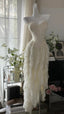 Fairy-Like Tube Top With Heart-Shaped Collar And Beaded Wood Ear Curled Skirt Chiffon Classy Prom Dress