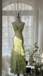 Fairytale Green Mermaid Vintage Party Dresses Sweetheart Chiffon Beaded Layed  Prom Dresses