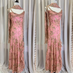 E??? Fairytale Pink Spaghetti Straps Mermaid Classy Evening Gowns Vintage Elegant Beaded Silk Long Classy Prom Dress Guest Dress