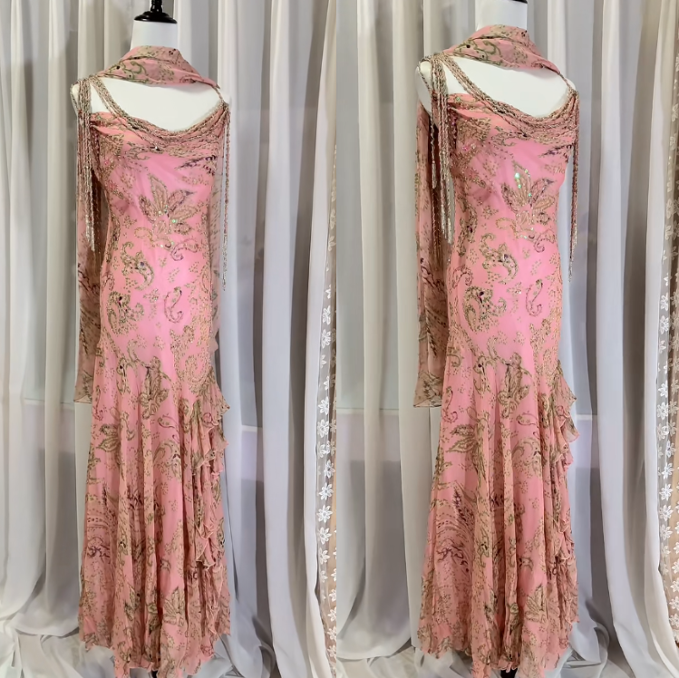 E??? Fairytale Pink Spaghetti Straps Mermaid Classy Evening Gowns Vintage Elegant Beaded Silk Long Classy Prom Dress Guest Dress