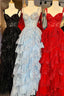 Fairytale Sequin-Embroidery Off-The-Shoulder Tiered Long Classy Prom Dress With Slit