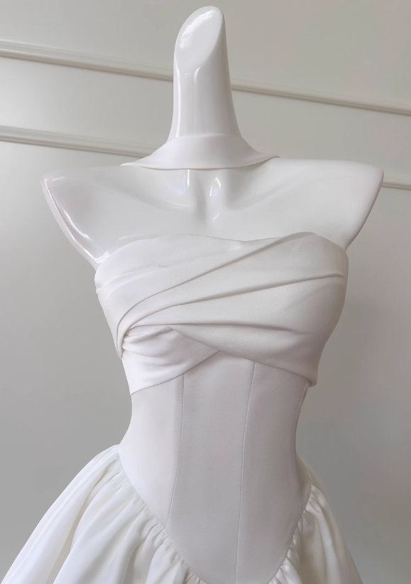 Fairytale White Strapless Short Classy Prom Dress For Party&Birthday Elegant Classy Evening Dress