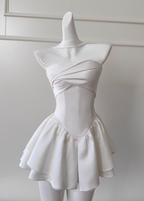 Fairytale White Strapless Short Classy Prom Dress For Party&Birthday Elegant Classy Evening Dress