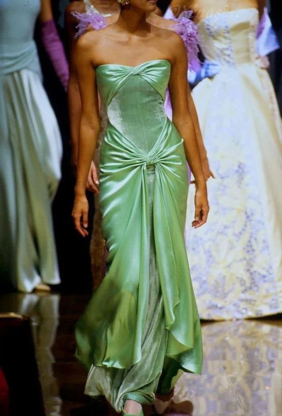 Fancy Mermaid Sweetheart Neckline Green Satin Long Classy Prom Dress Classy Evening Dress Classy Dress Secondary image