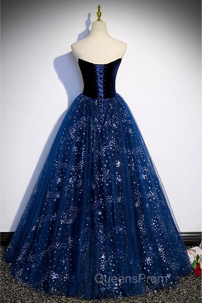 Fantasy Blue Ballgown Tulle Evening Prom Dress with Bling Secondary image
