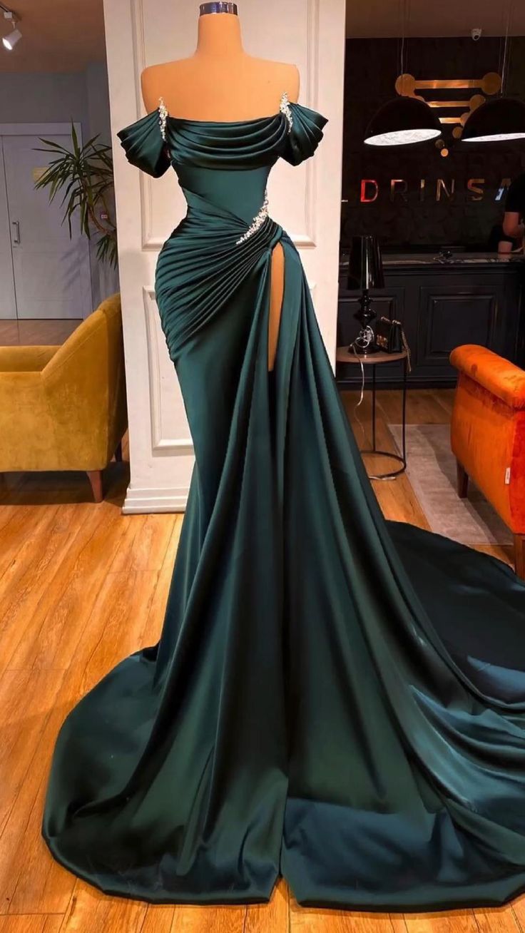 Fashion Green Classy Evening Dress, Long Classy Prom Dress
