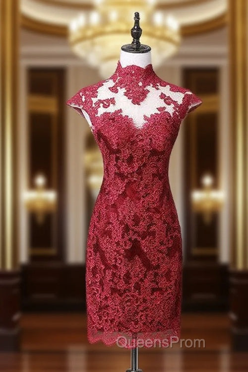 Fashion High Neck Cap Sleeves Mother Of the Dress For Wedding Party