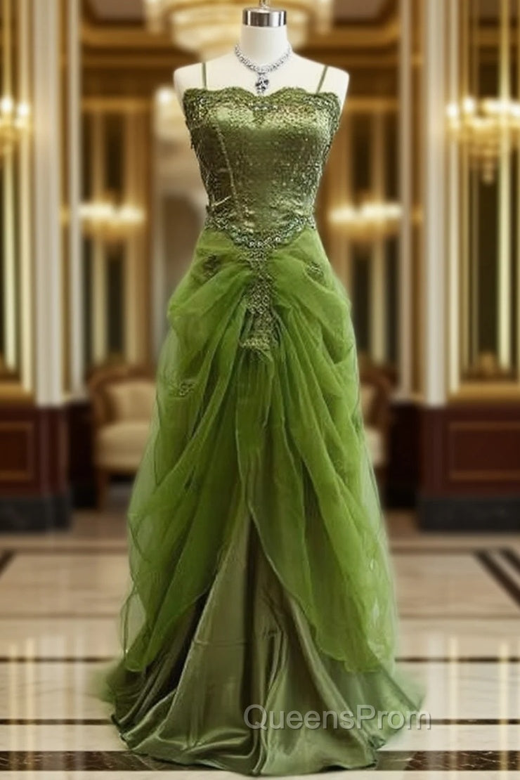 Fashion Sexy Green Tulle Evening Dress With Beading
