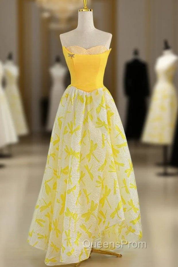 Fashion Yellow Sweetheart Long Evening Prom Dress Main image