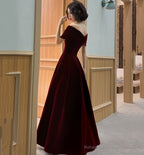Elegant Velvet Long Prom Dress Evening Dress