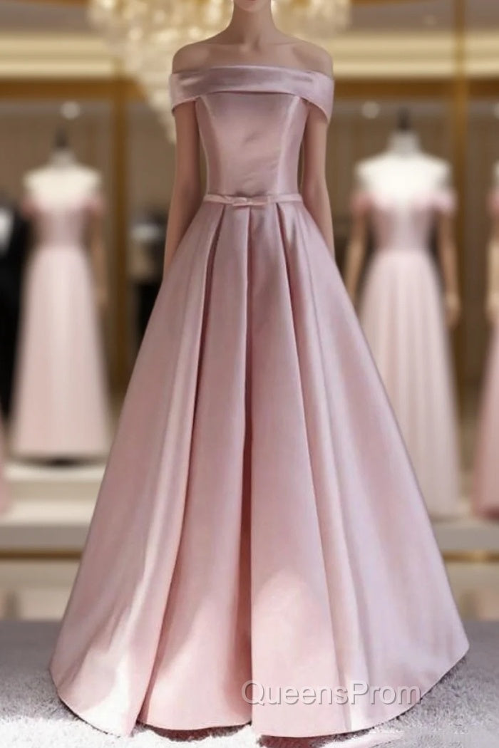 Off Shoulder Satin Elegant Long Evening Prom Dress,Simple New Style Formal Gown Main image
