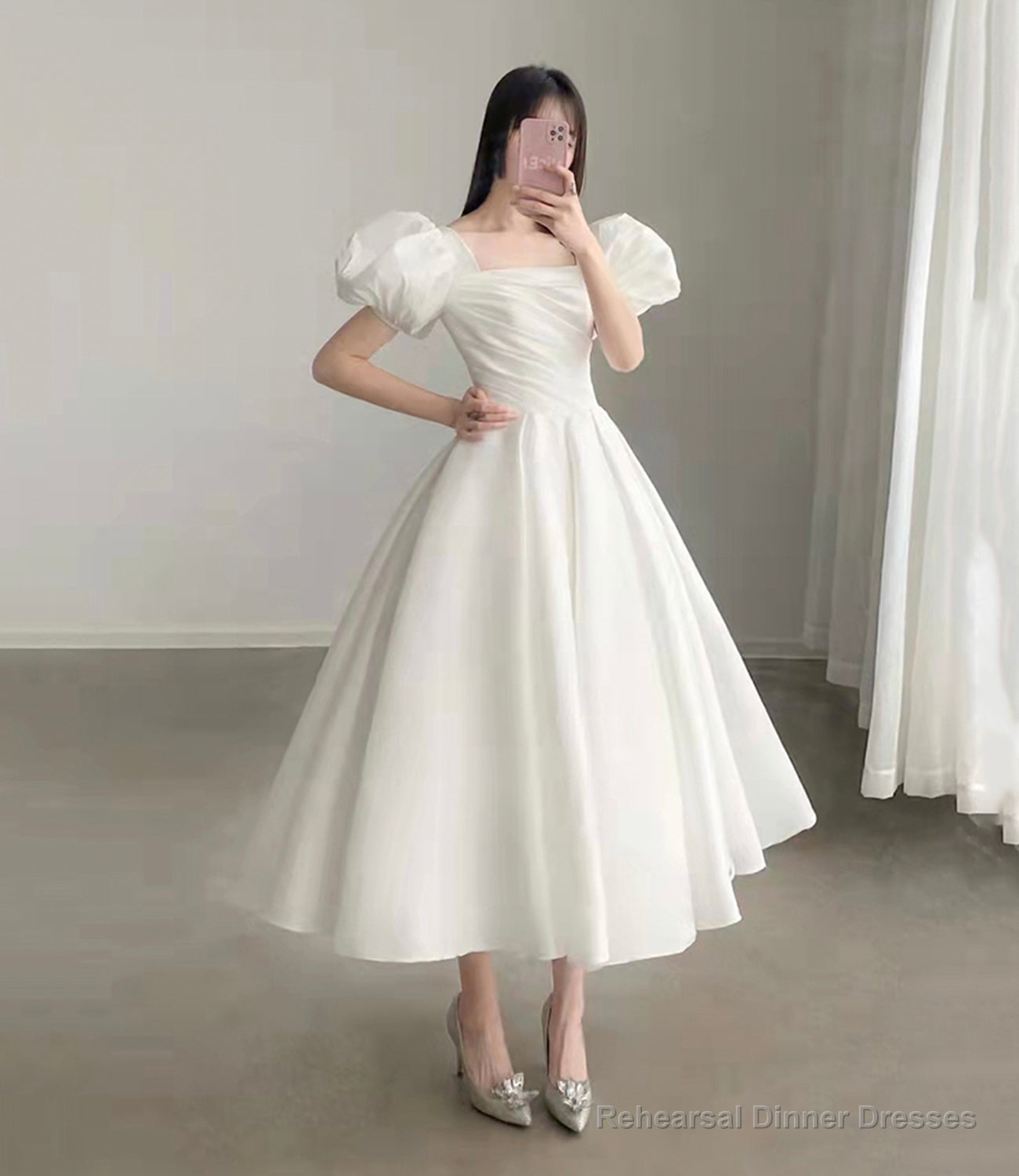 White tulle short prom dress homecoming dress Main image