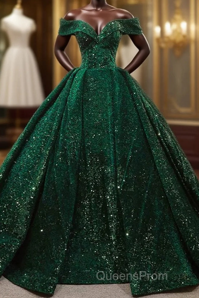 Vintage Off Shoulder Green Long Quinceanera Dress Sweet 16 Evening Prom Dress Main image