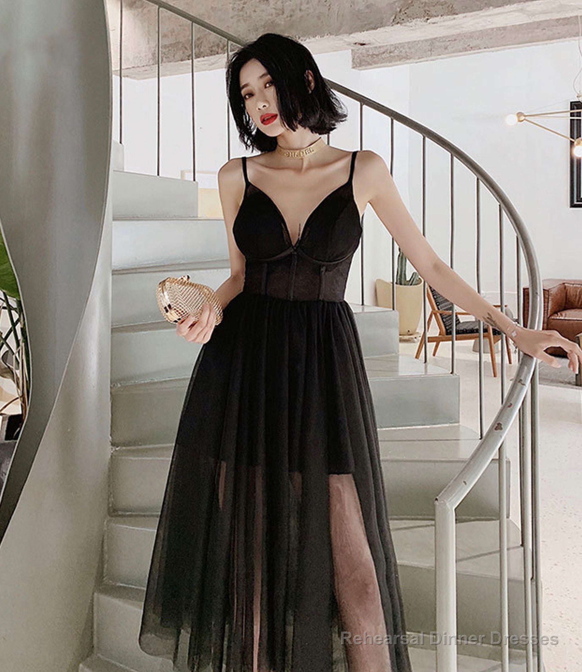 Black tulle short prom dress homecoming dress Main image