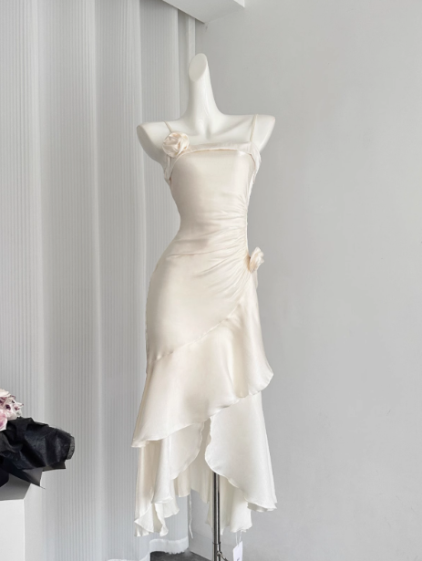 Fishtail Ruffled Suspender Dress Birthday Dress