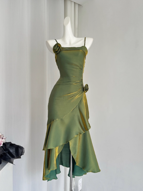 Fishtail Ruffled Suspender Dress Birthday Dress