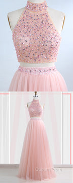 Floor-Length Tulle Sleeveless Evening Prom Dress