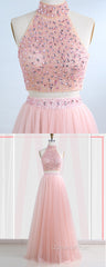 Floor-Length Tulle Sleeveless Evening Prom Dress