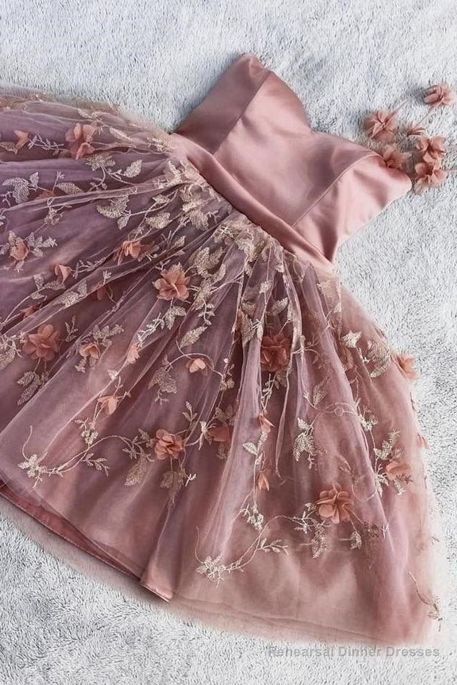 Floral Appliqued Sweet 16 Dress A-line Tulle Homecoming Dresses Secondary image