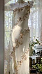 Flowy One Shoulder Chiffon Beaded Elegant Prom Dress