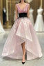 For You Pink  Organza V-neck Heavy Beading Evening Prom Dress