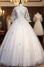 For Your Big Night Light Gray Tulle Ball Gown Short Sleeve Appliques Quinceanera Dress