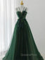 Forest Style Emerald Green Beading Tulle Dress, Evening Prom Dress Fairy,Evening Gown Graduation Party Dress