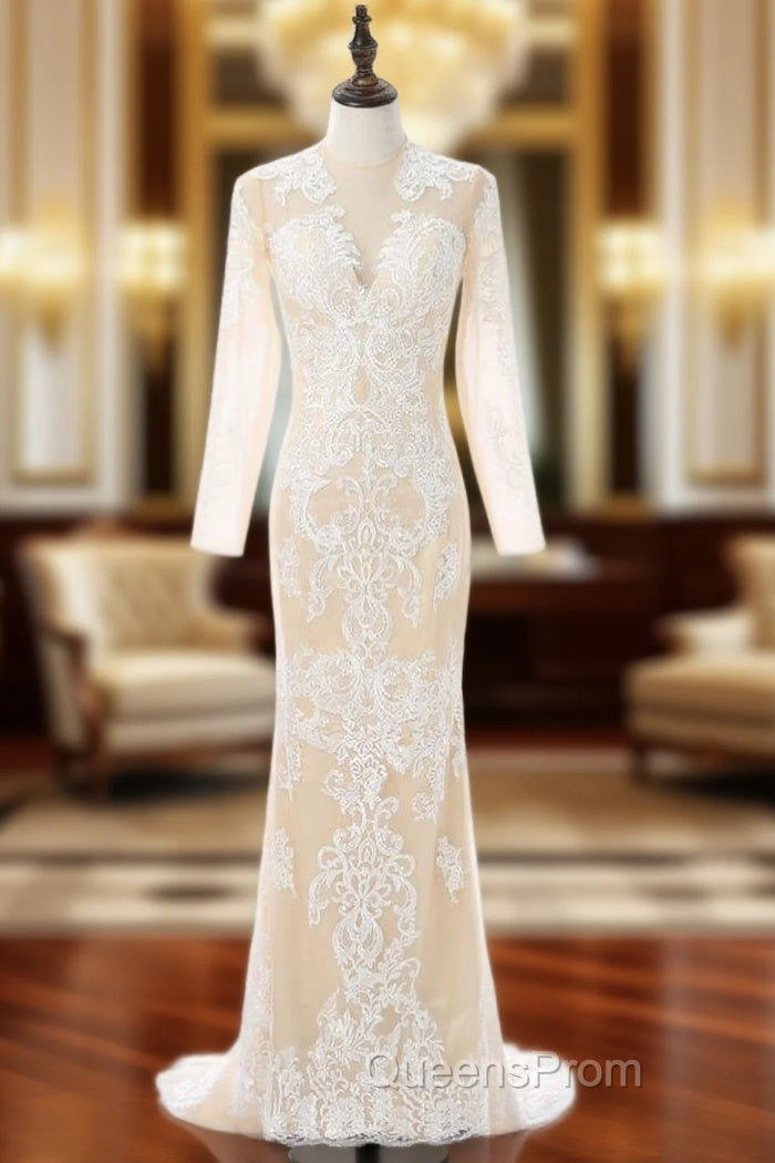 Evening Celebrity Dress Mermaid Deep V-neck Long Sleeves Slit Sexy Long Evening Dress Main image