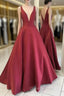 Evening Dress Burgundy Evening Prom Dress Ball Gowns Evening Gowns