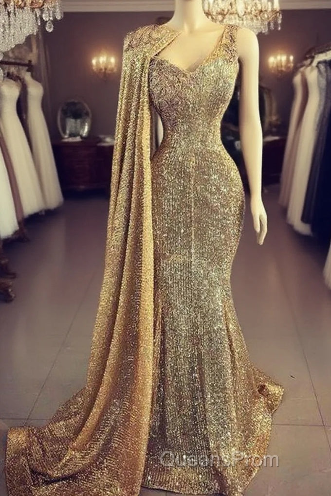 Formal Evening Gown,Evening Prom Dress Sparking Mermaid V Neck Sexy Evening Prom Dress Main image