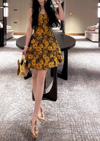 French 3D Flower Sling Dress