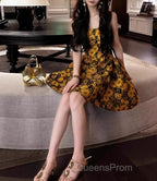 French 3D Flower Sling Dress