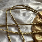 French Retro Gold Beaded Satin Irregular Skirt Classy Prom Dress