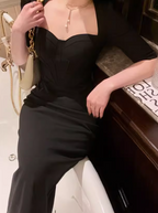 French Slim Fit Five-Quarter Sleeve Hip Dress