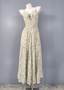 Fresh Green A-Line Spaghetti Strap V-Neck Floral Print Cotton Long Classy Prom Dress