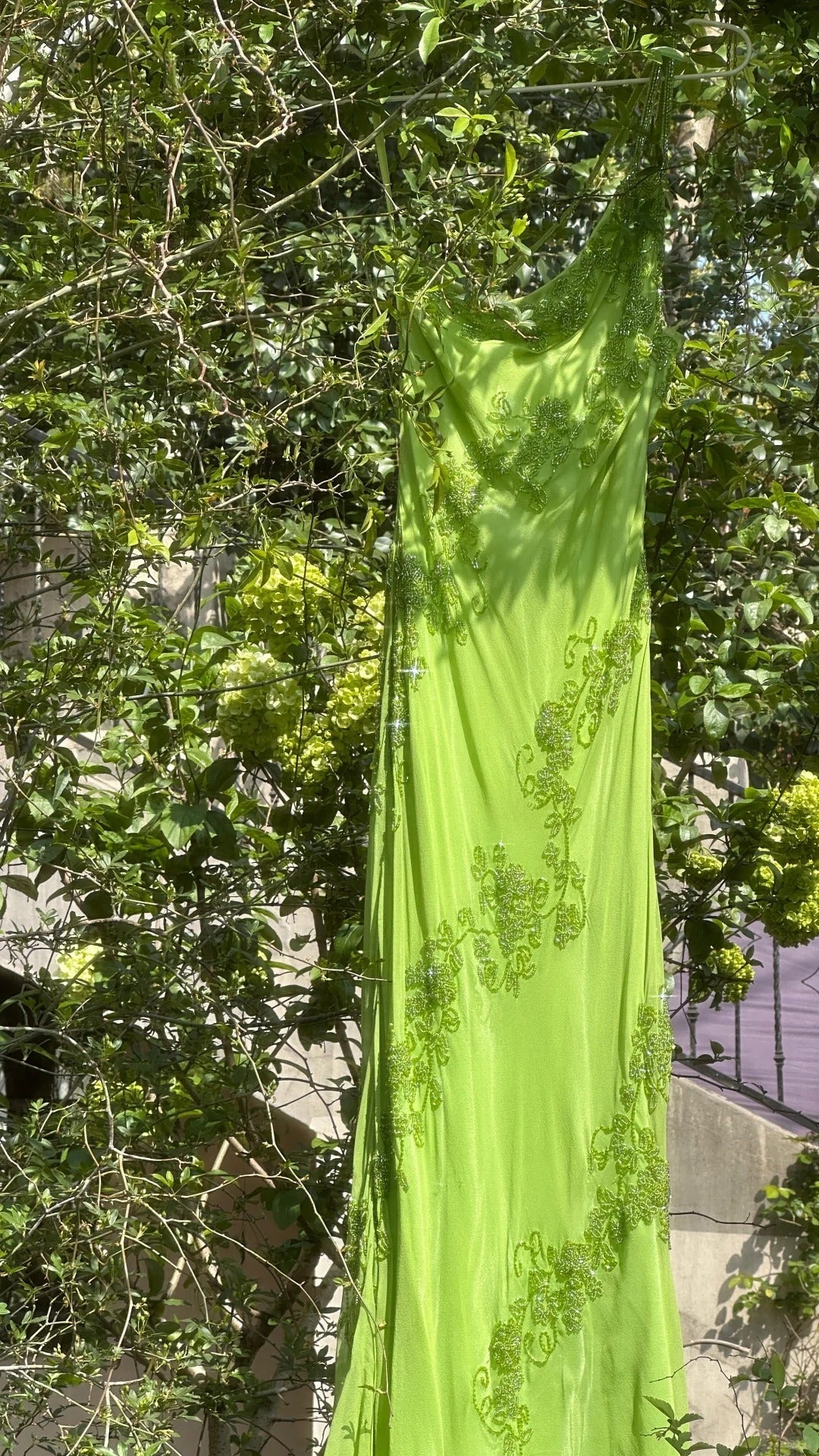 Fresh Green One Shoulder Chiffon Beaded Mermaid Prom Gown Classy Prom Dress