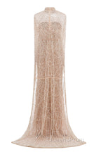 Fuchsia Beading Evening Prom Dress Sweep Train High Neck Zipper Sleeveless Evening Dress