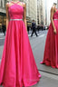 Fuchsia Spaghetti Straps A Line Evening Prom Dress Evening Prom Dress