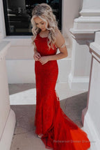 Fuchsia Spaghetti Straps Appliques Prom Dress