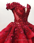 Ball Gown Off the Shoulder Evening Prom Dress with Beading, Puffy Long Quinceanera Dress