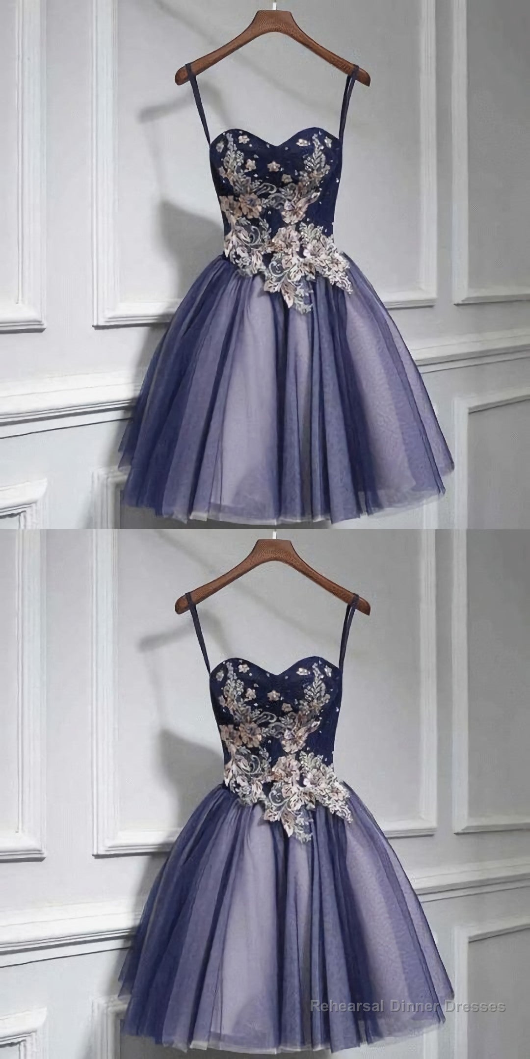 Cute tulle lace sweetheart neck short Prom Dresses
