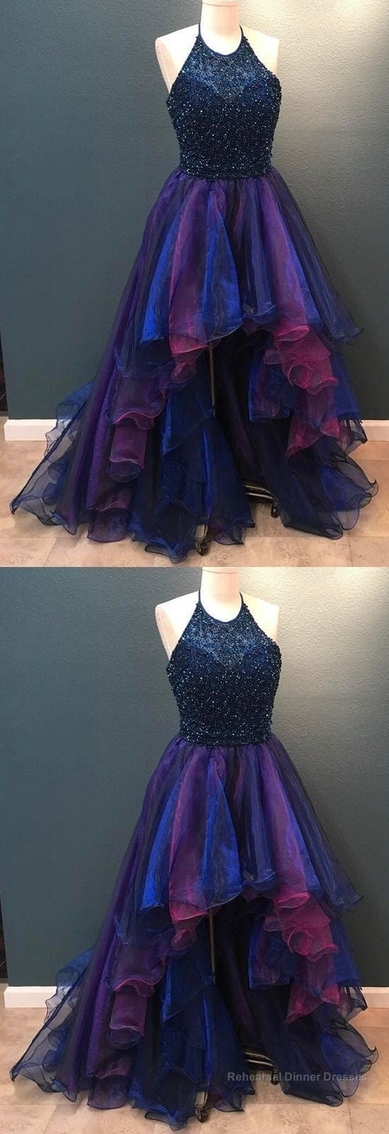 High Low Prom Dresses, Ombre Prom Dresses, Asymmetric Prom Dresses, Front Short Long Back Prom Dresses