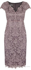 Sheath V Neck Cap Sleeves Lace Empire Mother Of The Bride Dress With Sash