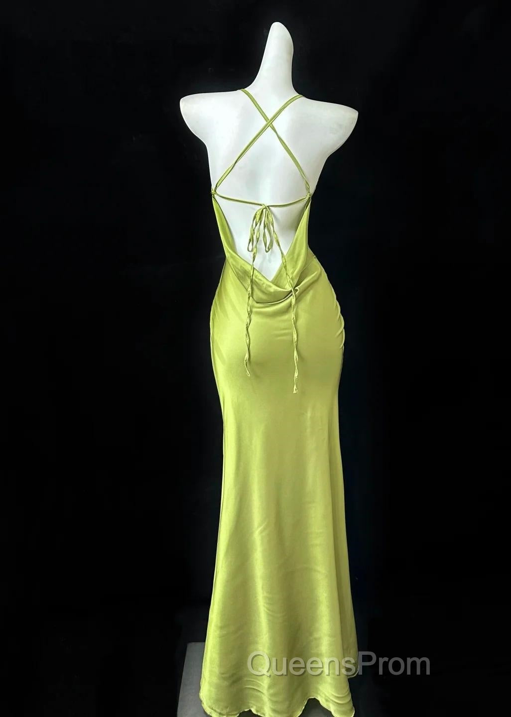 Gentle Satin Swing Neck Spaghetti Straps Mermaid Gown Elegant Backless Evening Prom Dress For Quinceanera&Graduation Secondary image