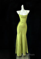 Gentle Satin Swing Neck Spaghetti Straps Mermaid Gown Elegant Backless Evening Prom Dress For Quinceanera&Graduation