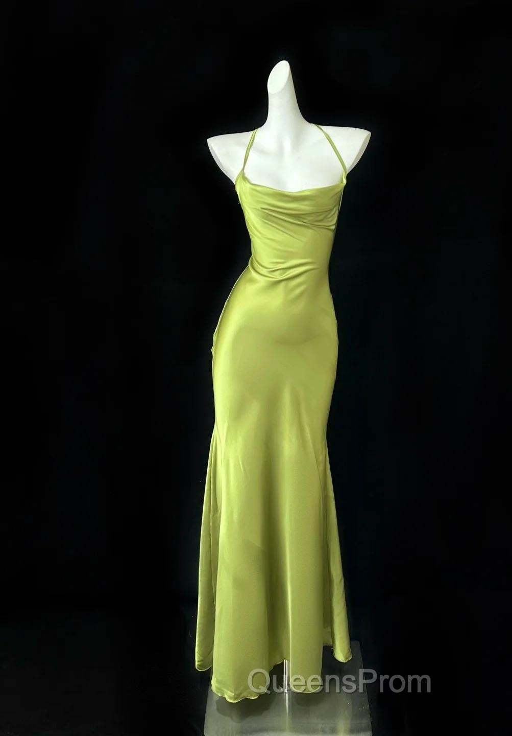 Gentle Satin Swing Neck Spaghetti Straps Mermaid Gown Elegant Backless Evening Prom Dress For Quinceanera&Graduation