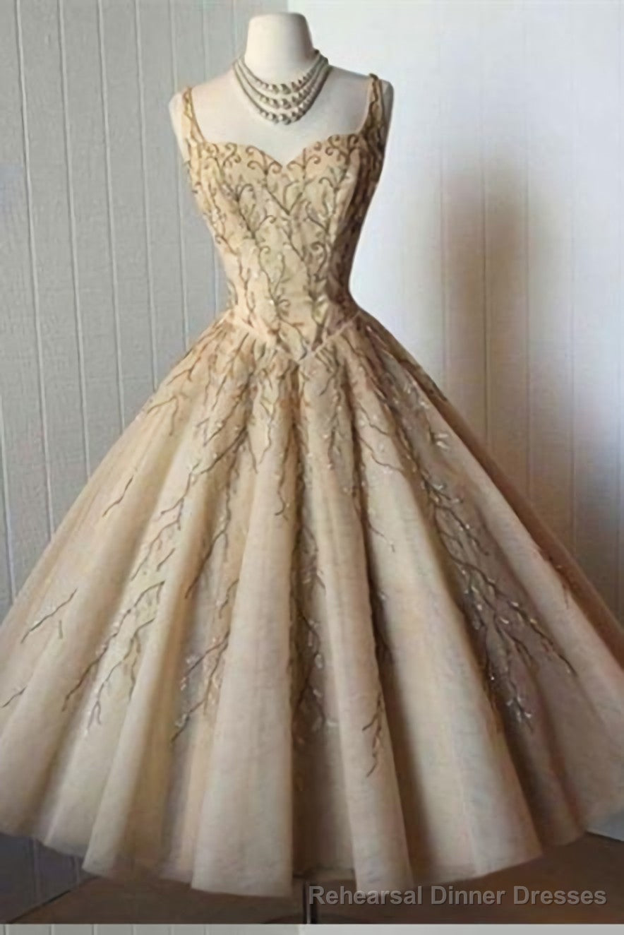 Cute Straps Tea-Length Homecoming Dress Main image