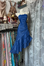 Girlhomeshops-Champagne Short Ruffle Satin Homecoming Dress Birthday Dress